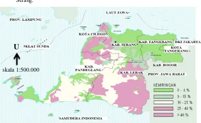 Gambar 3.3: Peta kelompok ketinggian di Banten 