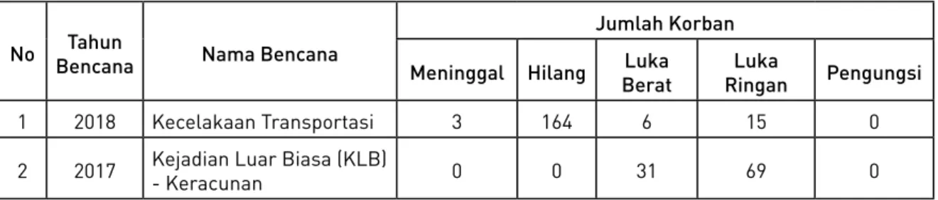 Tabel 2.1 Ancaman Bencana   