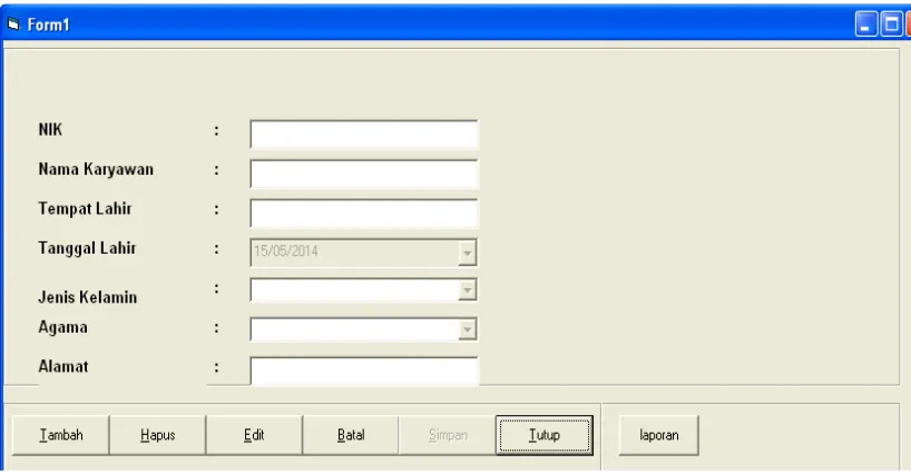 Gambar 2. Desain Input Data Karyawan