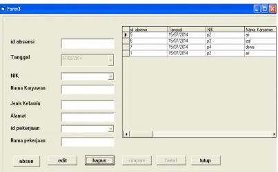 Gambar 3. Desain Input Data Pekerjaan