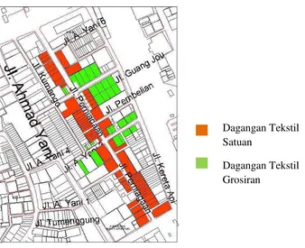 Gambar 4.7 Peta Perdagangan Satuan dan Grosir di Koridor Jalan Perniagaan 