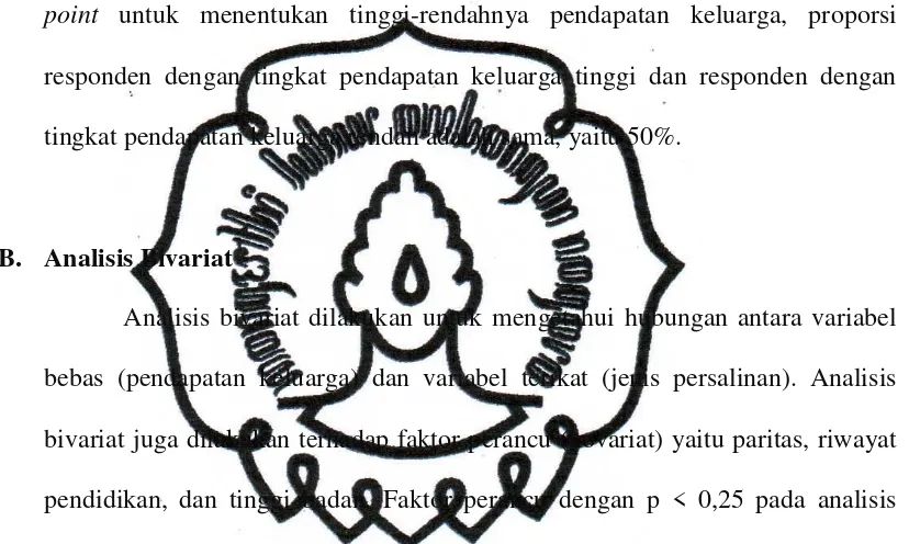 Tabel 4.2 menyajikan estimasi pendapatan keluarga responden dalam 