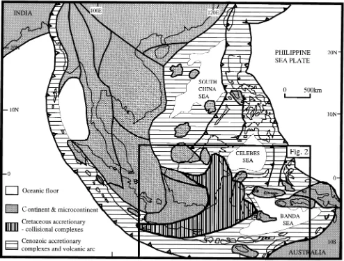 Fig. 1. Distribution of Asian terranes and Cretaceous accretionary–collision complexes in central Indonesia