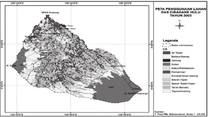 Tabel 2. Luasan Kelompok hidrologi tanah di DAS Cisadane Hulu Kelompok Hidrologi Tanah Luas(Ha) Persentase(%)