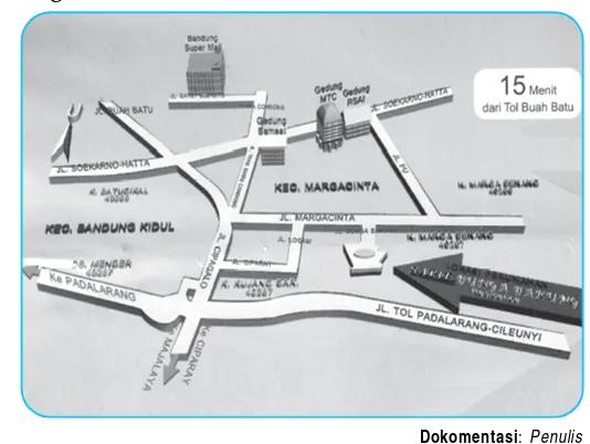 Gambar di atas disebut dengan denahletak kota, jalan, rumah, dan bangunan-bangunan lainnya