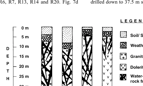 Fig. 8. Lithologs of four bore holes: BH-1, BH-2, BH-3 and BH-4 see Fig. 3 for bore hole sites .Ž.