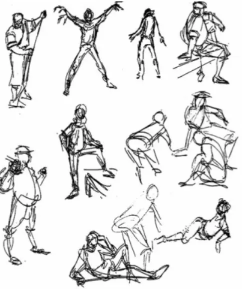Gambar 2.10. Posture and gesture  (Gesture Drawing for Animation, 1990)  