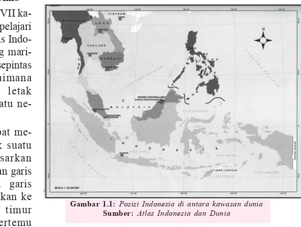 Gambar 1.1: Posisi Indonesia di antara kawasan dunia