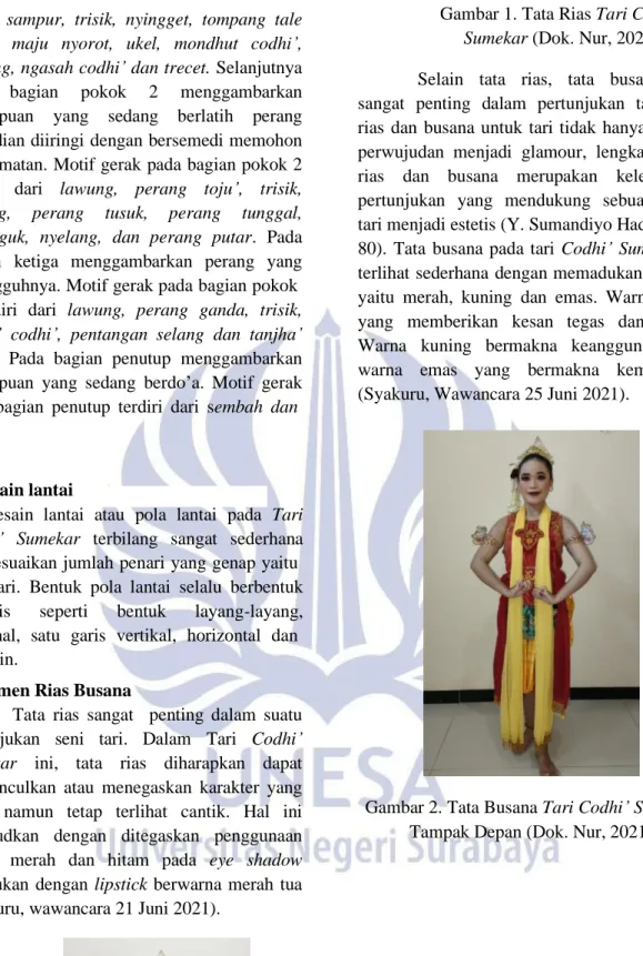 Gambar 1. Tata Rias Tari Codhi’ 