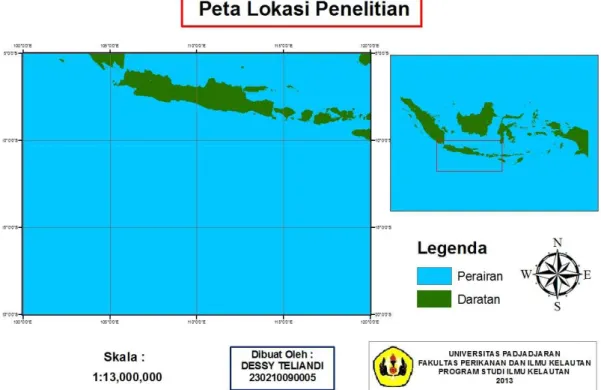 Gambar 1. Peta Lokasi Penelitian di Samudera Hindia bagian Timur 