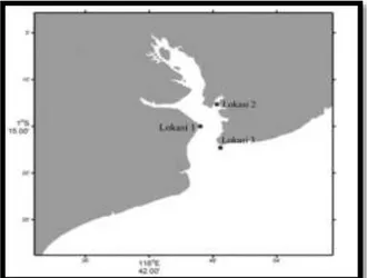 Gambar 2. Peta Digitasi Kedalaman  Perairan Teluk Balikpapan  2.2 Kondisi awal dan kondisi batas 