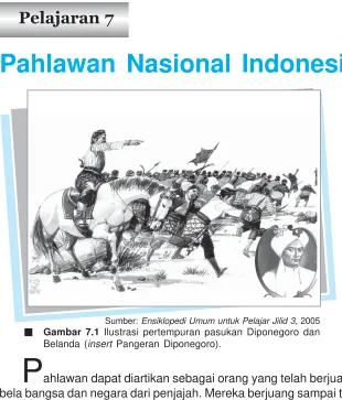 Gambar 7.1 Ilustrasi pertempuran pasukan Diponegoro dan