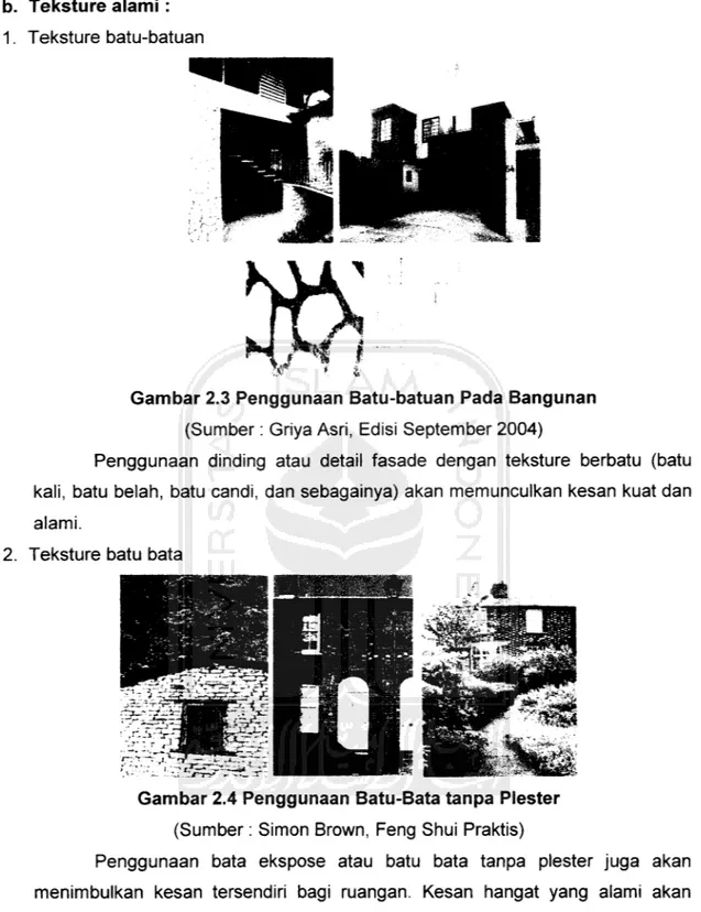 Gambar 2.3 Penggunaan Batu-batuan Pada Bangunan (Sumber: Griya Ash, Edisi September 2004)