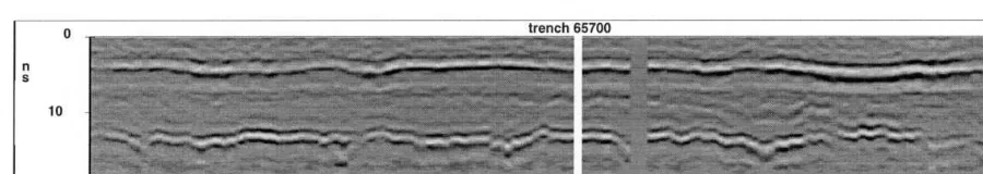 Fig. 13. Dataset showing reflections caused by structures beneath ballast, site 3, profile length 200 m.