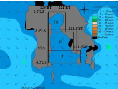 Gambar 12. Pola Arus permukaan laut Teluk Bone Bulan Desember 2006-201