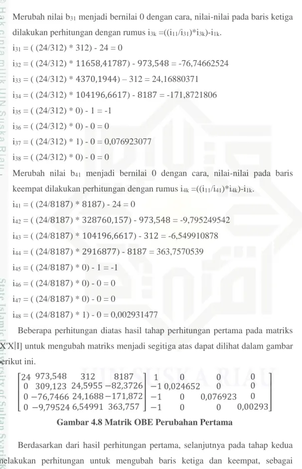 Gambar 4.8 Matrik OBE Perubahan Pertama 