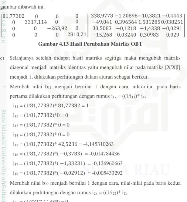 Gambar 4.13 Hasil Perubahan Matriks OBT  