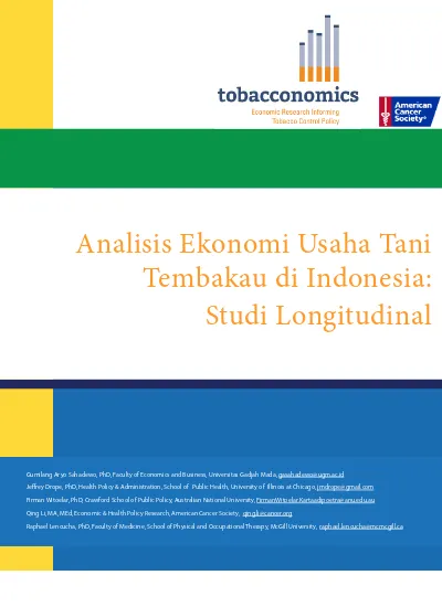 Analisis Ekonomi Usaha Tani Tembakau Di Indonesia: Studi Longitudinal