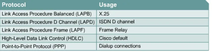 Figure provides an overview of WAN link options.  