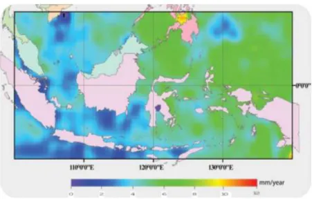 Gambar I.2. Peta Hilangnya Lahan di Indonesia (Sumber : Pradana, et.al, 2011) 