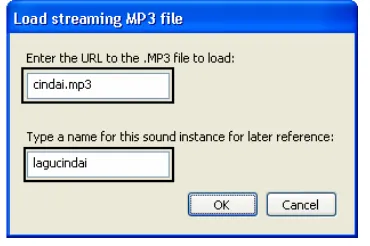 Gambar 7.28 Kotak dialog Load streaming MP3 file 