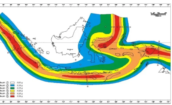 Gambar 4.6 Peta Gempa SNI – 1726-2002 