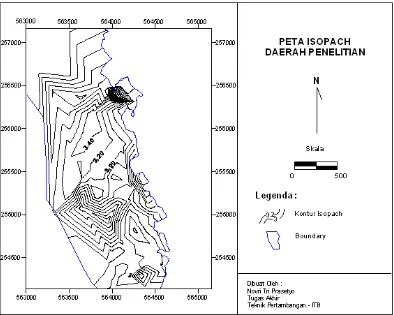 Gambar 4.5.  Peta Isopach 