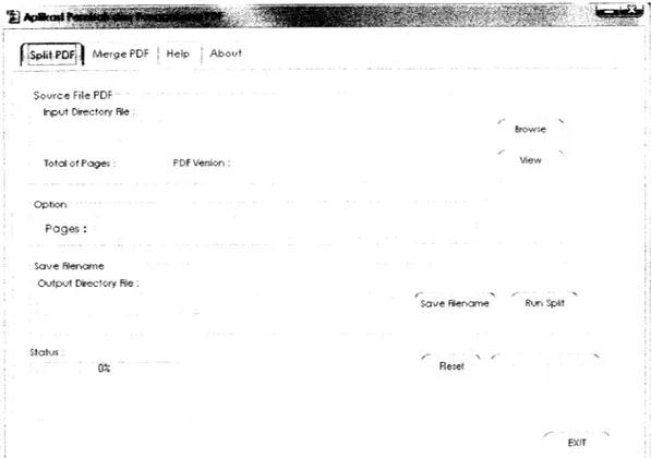Gambar 3.8 Form Utama 2. Tampilan Form Penggabungan File PDF