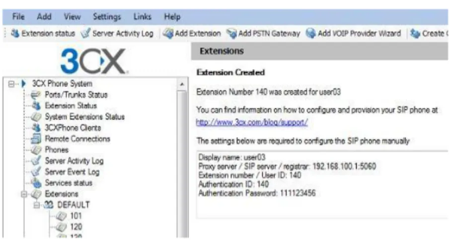 Gambar 23.  Data Ekstensi Baru Yang Telah Di-Entry-kan 