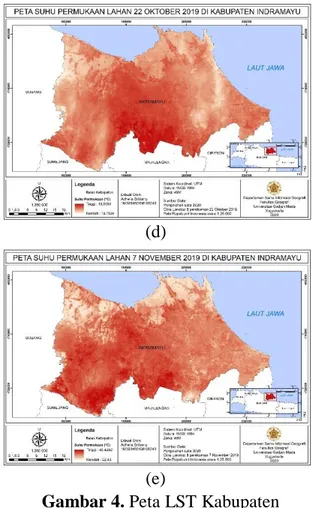 Gambar 4. Peta LST Kabupaten 