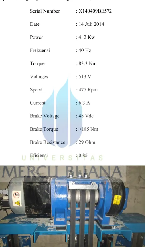Gambar 3.3 Motor Gearless Elevator 