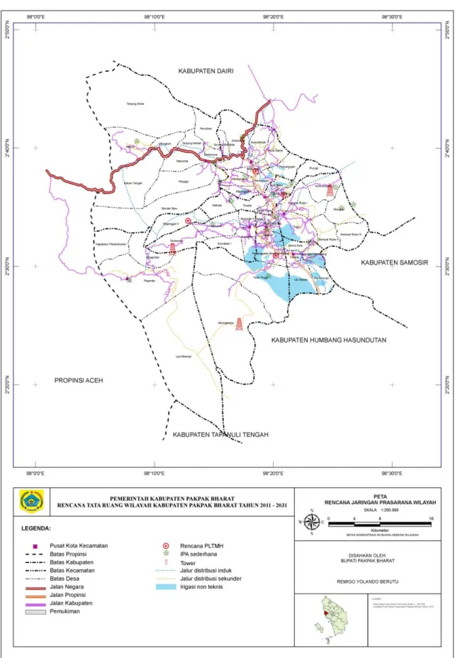 Gambar 3.2 Peta Rencana Jaringan Prasarana Wilayah Kabupaten Pakpak Bharat 