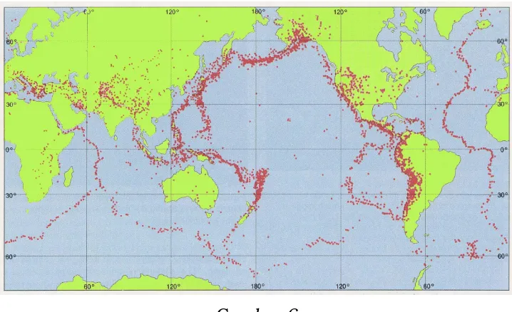 Gambar.6 Jalur penyebaran pusat gempabumi di seluruh dunia.
