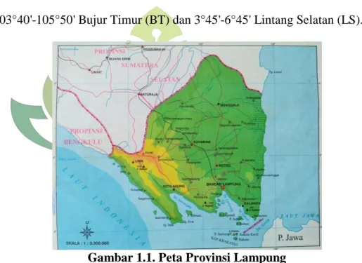 Gambar 1.1. Peta Provinsi Lampung 