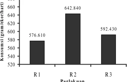 Gambar 2.  Rataan Konsumsi Ransum Selama Penelitian 