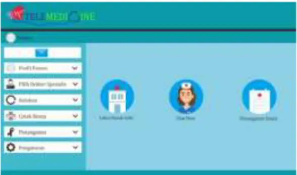 Gambar 2. Rancangan web telemedicine  Untuk  dapat  mengakses  menu-menu  tersebut,  pasien  harus  melakukan  login  terlebih  dahulu