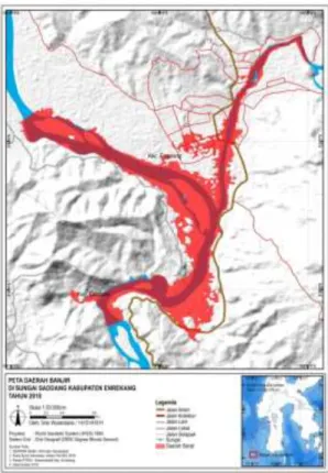 Gambar 7. Peta Sebaran Banjir di Sekitar Sungai Saddang dan Sungai Mata Allo. 