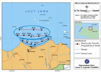 Gambar 2  Lokasi penelitian di pesisir Cituis Kabupaten Tangerang, Banten 