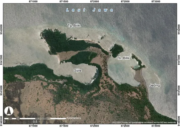 Gambar  2.  Peta  blok  pengelolaan  wilayah  di  Perairan  Bilik,  Taman  Nasional Baluran 