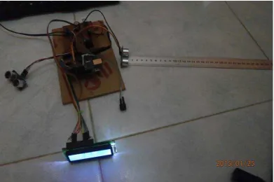 Gambar 4.11 Pengujian prototype dengan mistar 