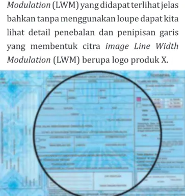 Gambar  17.  Fitur  LWM  Pada  Hasil  Cetak  Blanko Tilang Dengan Material Sample (C)