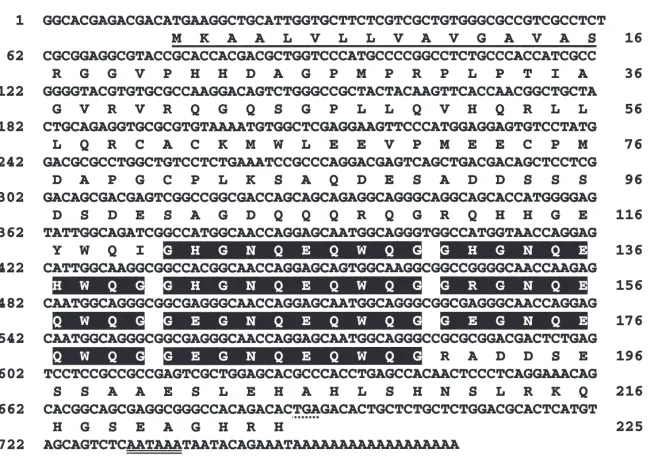 Fig. 1.Nucleotide and deduced amino acid sequences of 25K cDNA cloned from L. migratoria