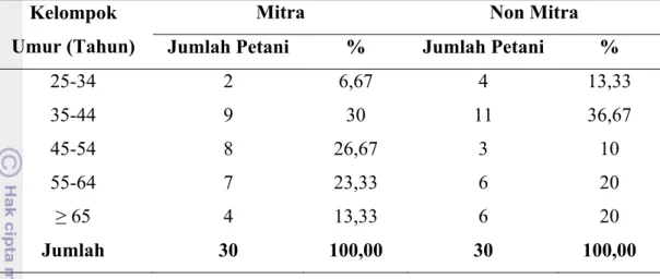 Tabel 15. Responden Petani Mitra dan Non Mitra Berdasarkan Jenis Kelamin  Musim Tanam 2010/2011 