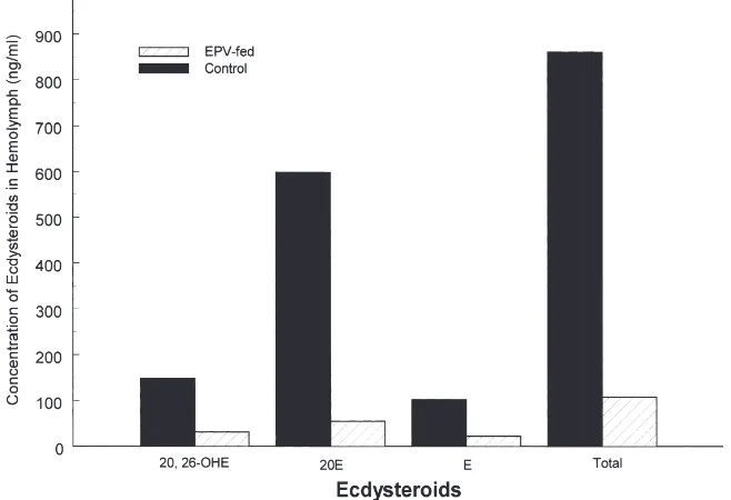 Fig. 3.Juvenile hormone and ecdysteroid titers in the hemolymph of ﬁfth and sixth instarcollected at 12 h intervals throughout the ﬁfth and sixth instar and the concentration of JH was measured as described by Shu et al