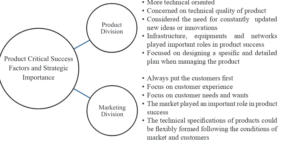 Figure 3. The Scheme of Both Divisions Characteristics towards Selecting the Critical Success Factors of Product and Strategic Importance in Telecommunication Sectors