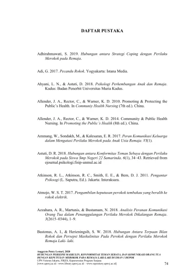 DAFTAR PUSTAKA. Ahyani, L. N., & Astuti, D Psikologi Perkembangan Anak ...