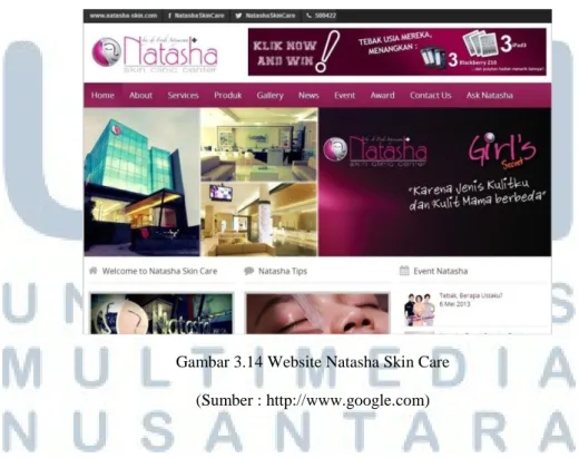 Gambar 3.14 Website Natasha Skin Care  (Sumber : http://www.google.com) 