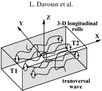 Figure 1. A sketch of 3-D longitudinal oscillatory rolls.