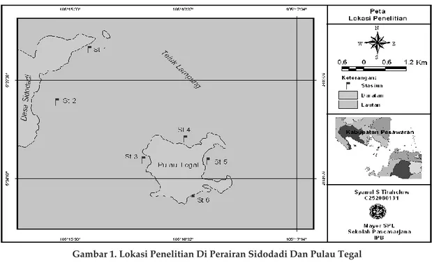 Gambar 1. Lokasi Penelitian Di Perairan Sidodadi Dan Pulau Tegal 