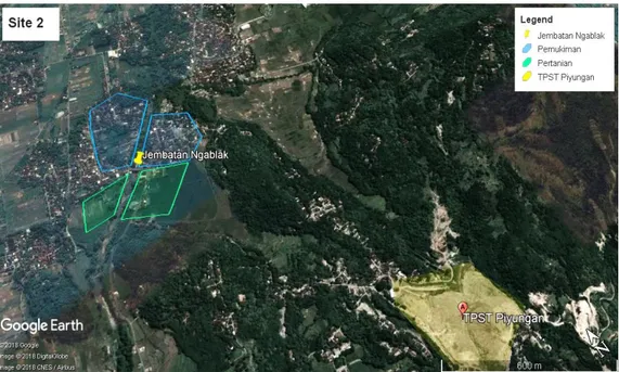 Gambar 3.9 Area yang Berpotensi Menghasilkan Beban Pencemar ke Site 2 